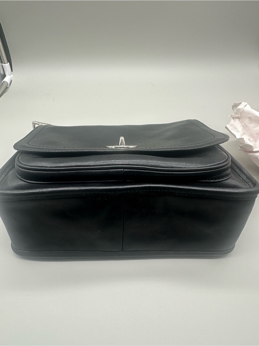 Coach Legacy Archive Rambler Black Leather Crossbody Bag with Silver Turnlock - Picture 9 of 11